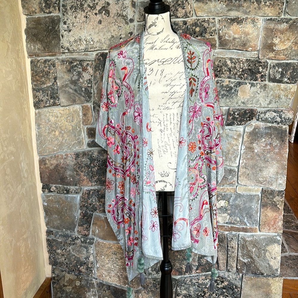 Green and floral cover up